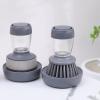 GeRRiT Soap Dispensing Palm Brush Storage Set, Kitchen Brush with Holder for Pot Pan Sink Cleaning, 1 Set (Grey), Gray view 4