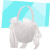 Holibanna Elegant Flower Girl Basket for Wedding Mesh Bow Basket Romantic Touch for Special Events view 2