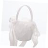 Holibanna Elegant Flower Girl Basket for Wedding Mesh Bow Basket Romantic Touch for Special Events view 4