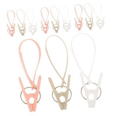 FONDOTIN 36pcs Clothespins Hooks Plastic Sock Clips Clips Windproof Rope for Drying Random Color