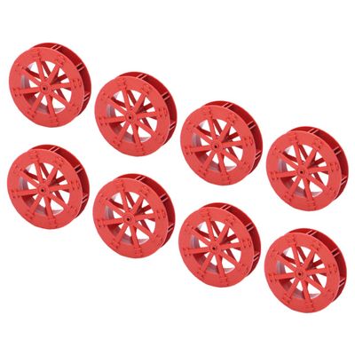 Aquarium Water Fountain Accessories 8pcs Plastic Red Wheel Set