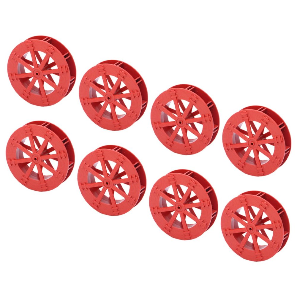 Aquarium Water Fountain Accessories 8pcs Plastic Red Wheel Set