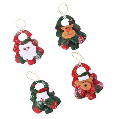 Holibanna 4pcs Hanging Christmas Ornaments Deer Snowman Santa Bear Dolls Festive Tree and Window Decorations for Holiday Parties Carnival and Celebrations Random Style