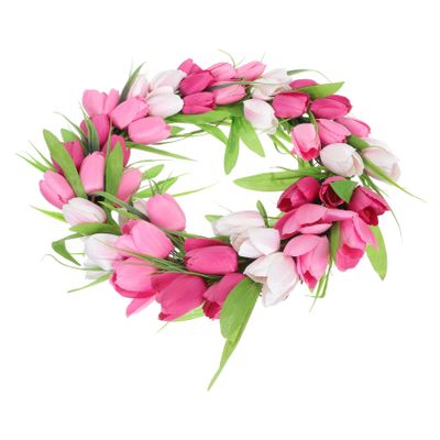 Holibanna Realistic Wreath Spring Festival Door Decor Beautifully Crafted Floral Pendant for Use for Weddings and Celebrations