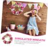 Holibanna Realistic Wreath Spring Festival Door Decor Beautifully Crafted Floral Pendant for Use for Weddings and Celebrations view 3