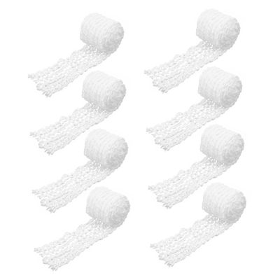 8 Pack Cotton Elastic Meat Netting Bags for Trussing Roasting White