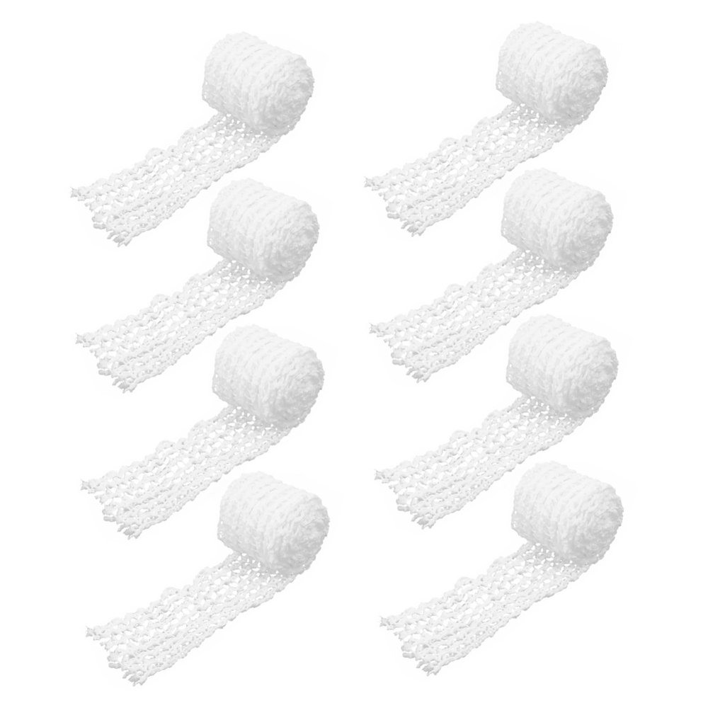 8 Pack Cotton Elastic Meat Netting Bags for Trussing Roasting White
