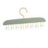 Space Saving Top Hanger with 20 Hooks Foldable Wood Closet Organizer and Storage for Bra, Scarf, and More (Light Green) view 1