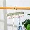 Space Saving Top Hanger with 20 Hooks Foldable Wood Closet Organizer and Storage for Bra, Scarf, and More (Light Green) view 2