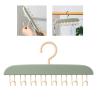Space Saving Top Hanger with 20 Hooks Foldable Wood Closet Organizer and Storage for Bra, Scarf, and More (Light Green) view 3