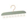 Space Saving Top Hanger with 20 Hooks Foldable Wood Closet Organizer and Storage for Bra, Scarf, and More (Light Green) view 4