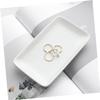 HOOTNEE 2pcs Ceramic Jewelry Tray Aesthetic Dish for Earrings Bracelets Versatile Serving Plate for Snacks Desserts Organizing Accessories Decor view 2