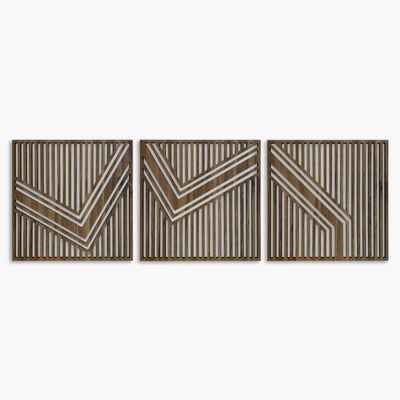 Large Wood Wall Decor Over the Bed, Gift for the Home, Wood Wall Art Above Bed Decor, Abstract Wooden Wall Art, Set of 3 Modern Wood Wall Panel