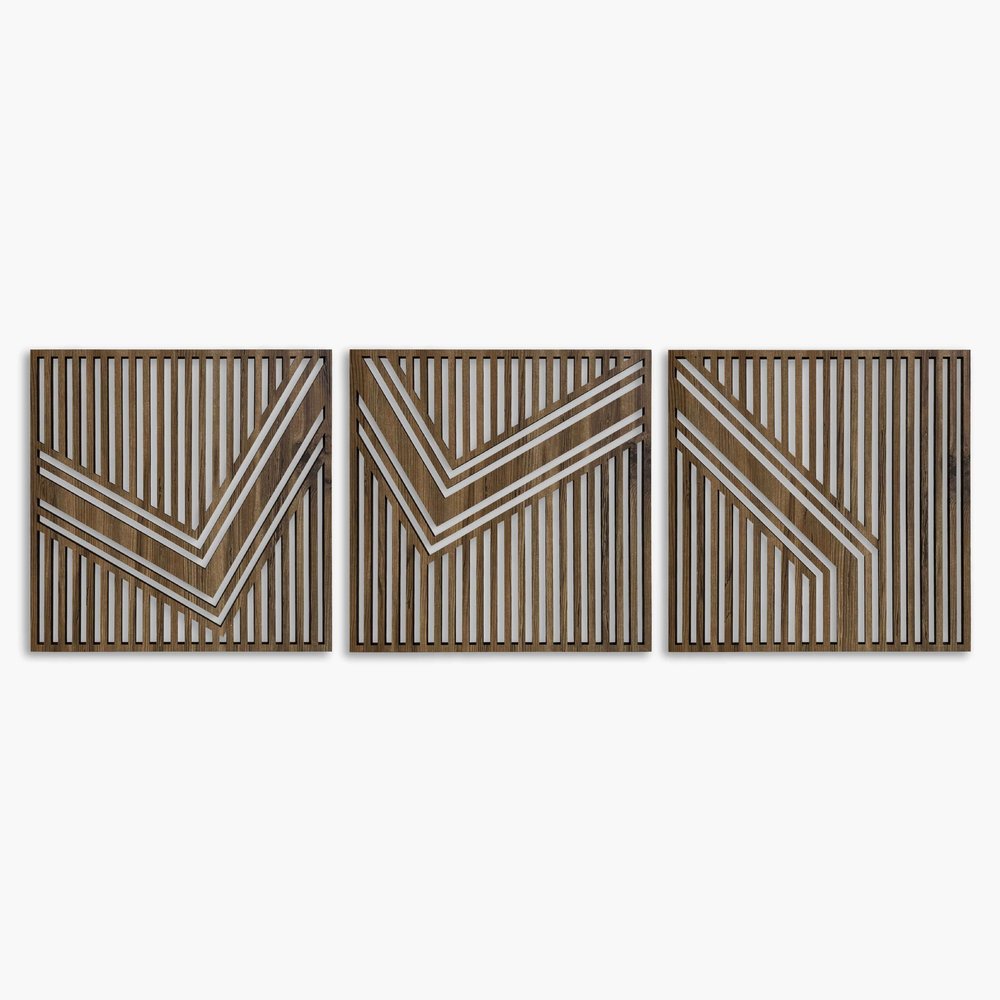 Large Wood Wall Decor Over the Bed, Gift for the Home, Wood Wall Art Above Bed Decor, Abstract Wooden Wall Art, Set of 3 Modern Wood Wall Panel