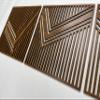 Large Wood Wall Decor Over the Bed, Gift for the Home, Wood Wall Art Above Bed Decor, Abstract Wooden Wall Art, Set of 3 Modern Wood Wall Panel view 2
