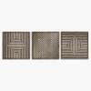 Large Geometric Wood Wall Art Set, 3 Piece Modern Wood Wall Decor Over the Bed, Abstract 3D Wooden Wall Art, Set of 3 Wood Wall Panels view 1