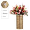Amosfun Golden Brushed Ceramic Flower Vase Non-Slip Cylindrical Flower Pot Nordic Flower Vase for Home Office Table Flower Arrangement view 3