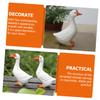 BESTOYARD 1pc White Goose Ornament Kid Room Decor Wooden Ducks Statues Tablescape Decor Duck Sculpture Wooden Crafts Home Decor Wooden Craft Ornament Basswood Decoration Desktop view 4