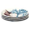 Beyond The Shore 11" Ceramic Dinner Plates  Set of 4 Assorted Coastal Designs with Shells, Starfish & Blue Marine Botanicals  Ocean-Inspired Plates for Main Courses, Seafood & Entertaining view 2