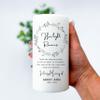 Personalized Funeral Memorial Candle, in Loving Memory White Floral Custom, Celebrations of Life, Tributes and Remembrances, Elegant Delicate Pillar 3"x6" (Noir) view 2