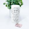 Personalized Funeral Memorial Candle, in Loving Memory White Floral Custom, Celebrations of Life, Tributes and Remembrances, Elegant Delicate Pillar 3"x6" (Noir) view 4