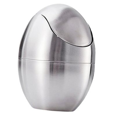PRETYZOOM Stainless Steel Mini Trash Can Lid Desk Waste Bin for Home Office Swing Lid Design Easy to Clean for and Spaces