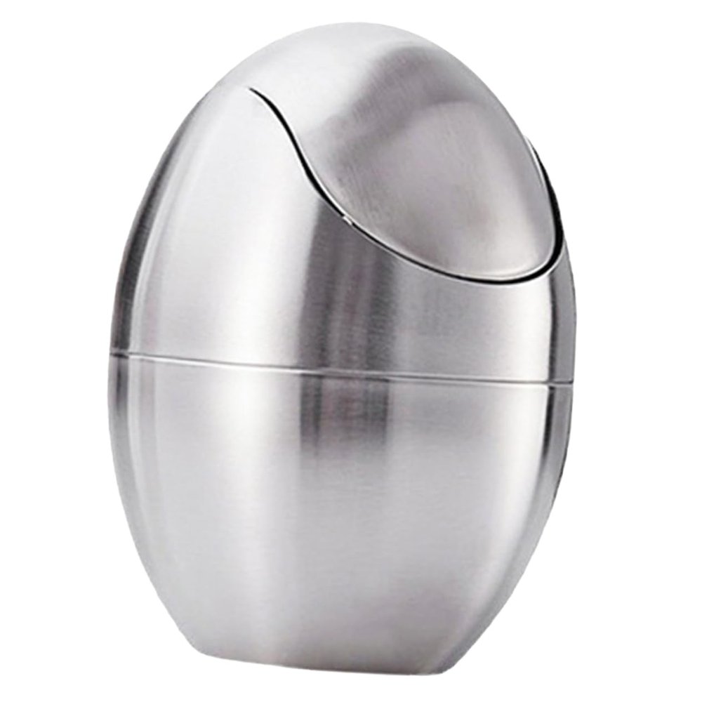 PRETYZOOM Stainless Steel Mini Trash Can Lid Desk Waste Bin for Home Office Swing Lid Design Easy to Clean for and Spaces