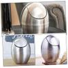 PRETYZOOM Stainless Steel Mini Trash Can Lid Desk Waste Bin for Home Office Swing Lid Design Easy to Clean for and Spaces view 2
