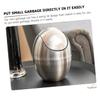 PRETYZOOM Stainless Steel Mini Trash Can Lid Desk Waste Bin for Home Office Swing Lid Design Easy to Clean for and Spaces view 3