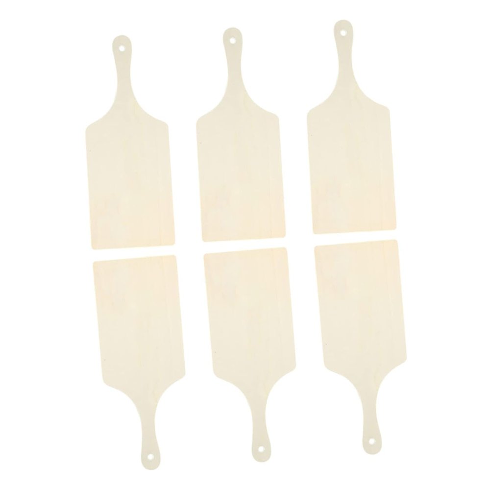 FUNOMOCYA 6pcs Diy Wooden Chopping Board with Handle Blank Decorative Cutting Board for Crafts Ergonomic Design for Charcuterie and Home Decor