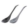 Zerodeko 2pcs Ceramic Soup Spoons Long Handle Dessert Spoons for Mixing Serving Smooth Non-slip Design Safe for Adults Reusable Kitchen Utensils Blue Black view 1