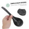 Zerodeko 2pcs Ceramic Soup Spoons Long Handle Dessert Spoons for Mixing Serving Smooth Non-slip Design Safe for Adults Reusable Kitchen Utensils Blue Black view 2