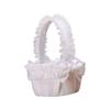 JOINPAYA Wedding Flower Girl Basket Lace Bowknot Elegant Decorative Basket for Bridal Ceremony for Flower Petals Candies and Keepsake for Special Events view 1