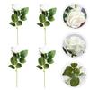 Amosfun 4pcs Artificial Rose Decor Soft Simulation Flowers for Home Decoration for Weddings Parties and Craft Projects Elegant Faux Roses view 2