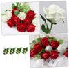 Amosfun 4pcs Artificial Rose Decor Soft Simulation Flowers for Home Decoration for Weddings Parties and Craft Projects Elegant Faux Roses view 4