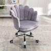 Home Office Chair - Velvet Swivel Chair, Height Adjustable Petal Back Design Task Chair with Wheels Desk Chair for Bedroom Vanity view 2
