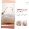 JOINPAYA Delicate Wedding Flower Basket for Flower Girls Elegant Handheld Basket Fine Workmanship for Petals Wedding Decor and view 2