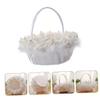 JOINPAYA Delicate Wedding Flower Basket for Flower Girls Elegant Handheld Basket Fine Workmanship for Petals Wedding Decor and view 3