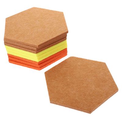 Zerodeko 10pcs Hexagon Felt Board Decorative Pin Boards for Walls Thick Tiles for Home Office Easy to Install Message and Memo Display