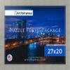 ArtToFrames 27x20 INCH/CM Silver Frame for 2000 piece Puzzles.This 2.00 Inch Custom MDF Puzzle Frame is Metallic Deco Silver - Comes with Economy Acrylic (Puzzle0066-20277-YSLV-27x20) view 3