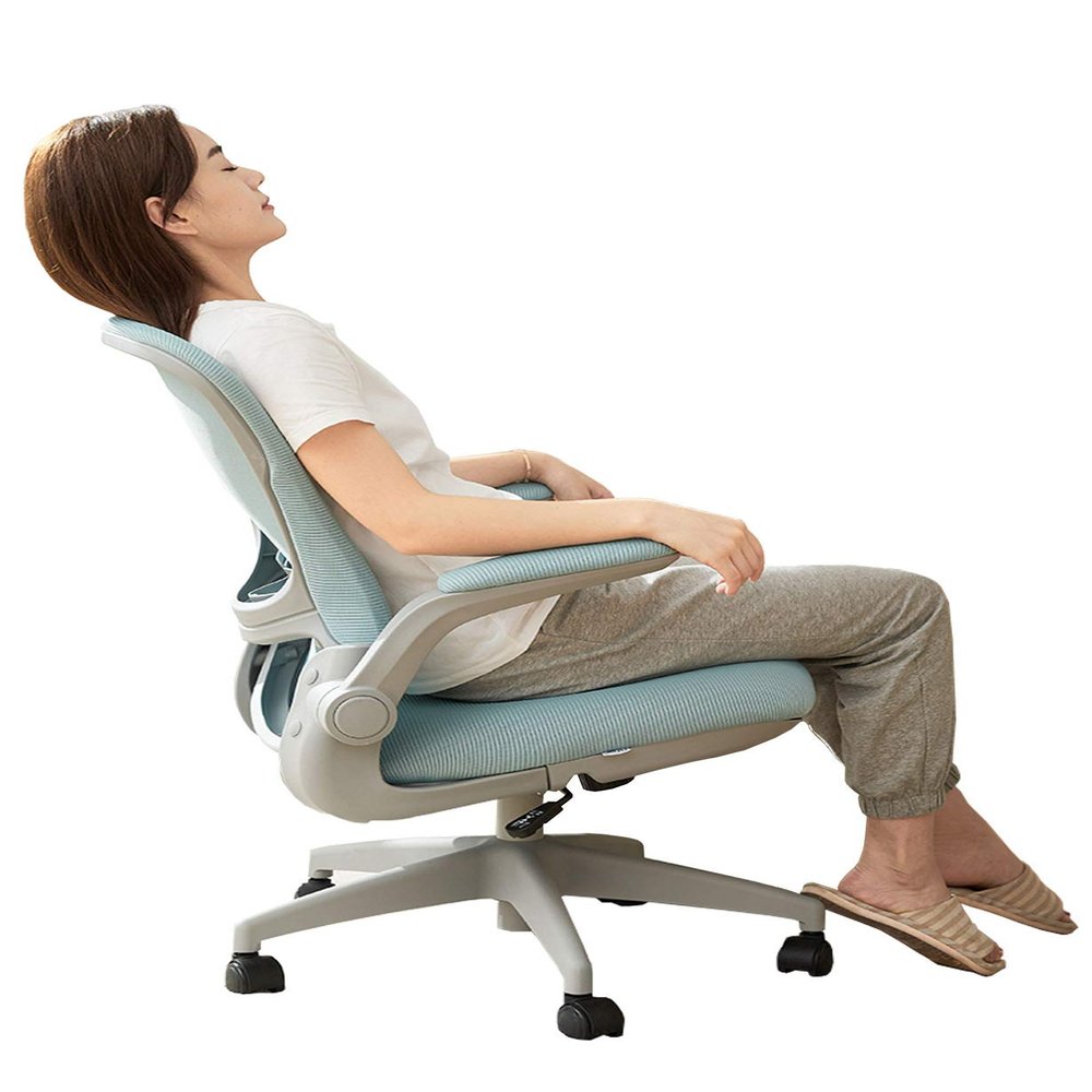 Home Desk Chair Computer Ergonomic Mesh Computer Chair with Skin-Friendly Mesh and 90 Flip-up Arms for Women Adults Office Study