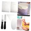 SHOWERORO 7pcs Cake Decorating Tool Set Non- Turntable Plastic Spatula Scraper for Baking and Icing Cakes Easy to Use for Both Left and Right-handed Users view 1