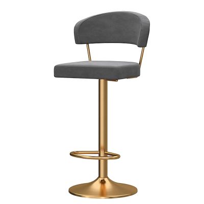 360 Swivel Bar Stool, Adjustable Height Counter High Chair Stools, with Hollow Backrests, for Cpub Bistro/Blue/45~60Cm, Grey