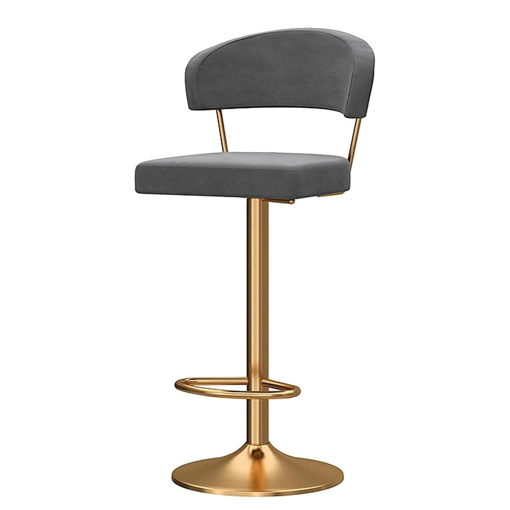 360 Swivel Bar Stool, Adjustable Height Counter High Chair Stools, with Hollow Backrests, for Cpub Bistro/Blue/45~60Cm, Grey