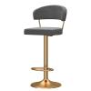 360 Swivel Bar Stool, Adjustable Height Counter High Chair Stools, with Hollow Backrests, for Cpub Bistro/Blue/45~60Cm, Grey view 1