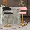 360 Swivel Bar Stool, Adjustable Height Counter High Chair Stools, with Hollow Backrests, for Cpub Bistro/Blue/45~60Cm, Grey view 2