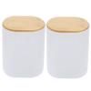 Zerodeko 2pcs Automatic Pressing Type Toothpick Dispenser Box Compact Bamboo Abs Container for Household Use Multi-functional Clean Toothpick Holder view 1
