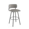 Amisco Yasmina 30 in. Swivel Bar Stool - Grey Polyester with Black Pepper Spots/Black Metal view 1