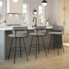 Amisco Yasmina 30 in. Swivel Bar Stool - Grey Polyester with Black Pepper Spots/Black Metal view 2