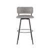 Amisco Yasmina 30 in. Swivel Bar Stool - Grey Polyester with Black Pepper Spots/Black Metal view 4